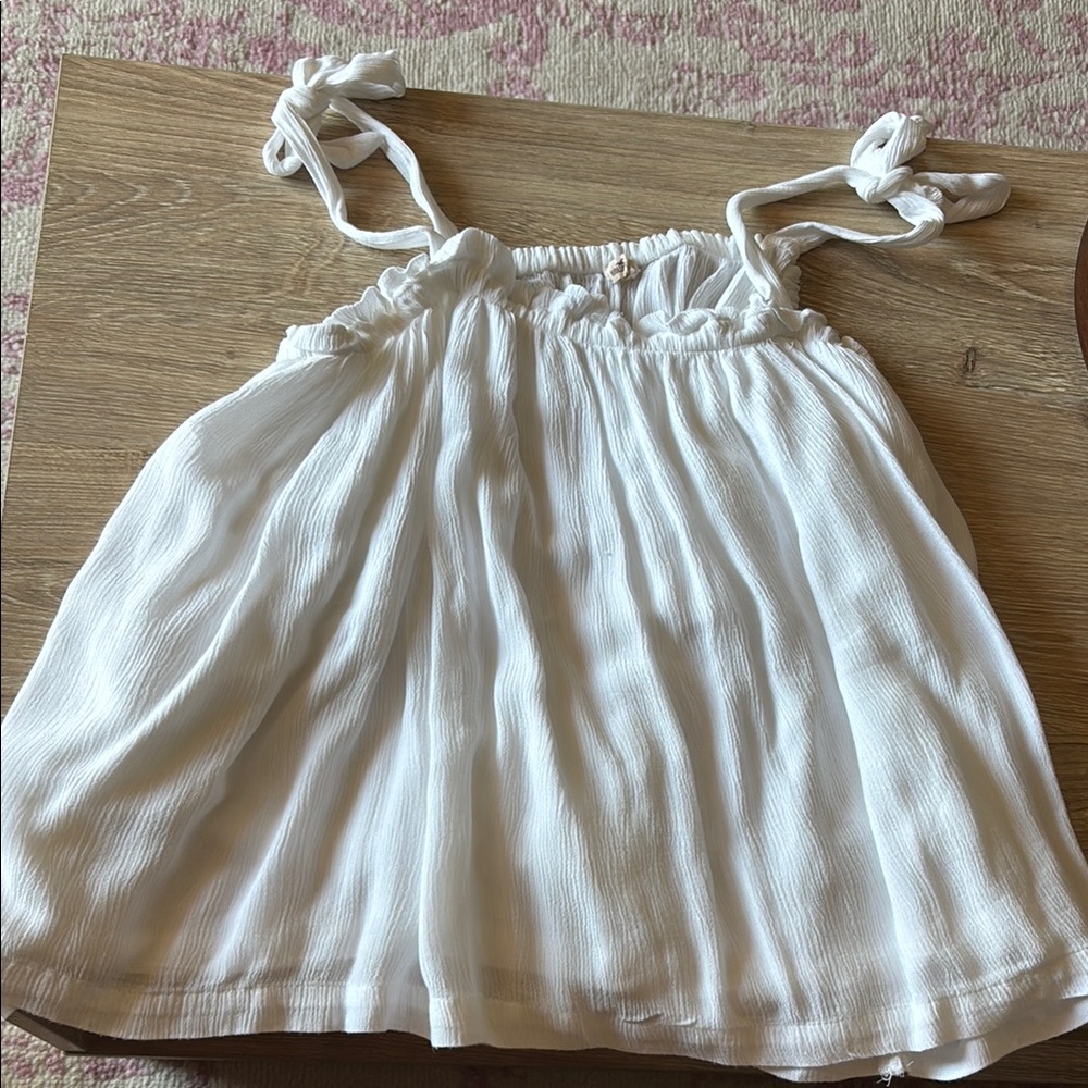 Hollister White Tank Top with Tie Straps